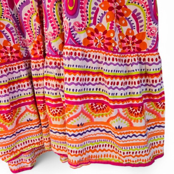 Liz & Me Womens Boho Maxi Skirt Elastic Waist Pink Purple 14/16W - Picture 5 of 9